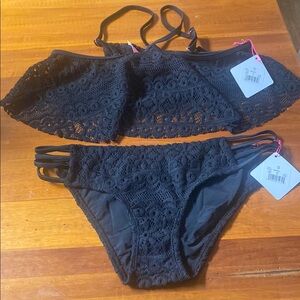 Vanilla/Beach Black Lace Bikini Set